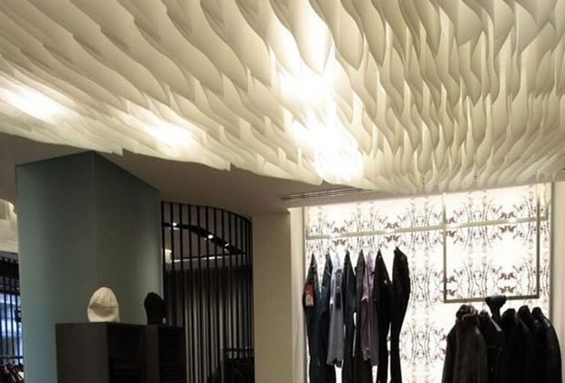 Synthetic Leather or Cloth False Ceiling Images